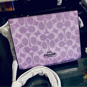Coach Iris Slim Purple Crossbody Bag with Signature Pattern